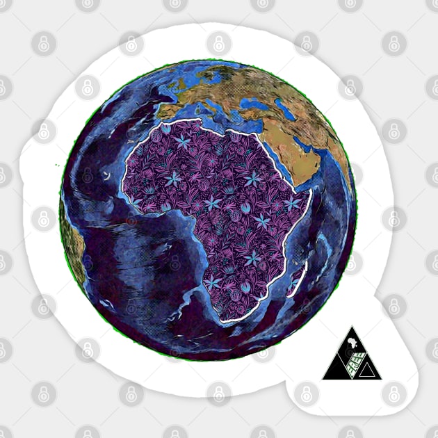AFRICA FLOWERED CONTINENT by AfreeKA -2 Sticker by DREAM SIGNED Collection